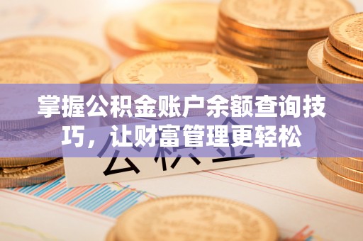 保税港区掌握公积金账户余额查询技巧，让财富管理更轻松